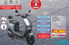 APEC APS2 ELEKTRİKLİ MOPED MOTOSİKLET GÜMÜŞ GRİ APEC APS2 ELEKTRİKLİ MOPED MOTOSİKLET GÜMÜŞ GRİ